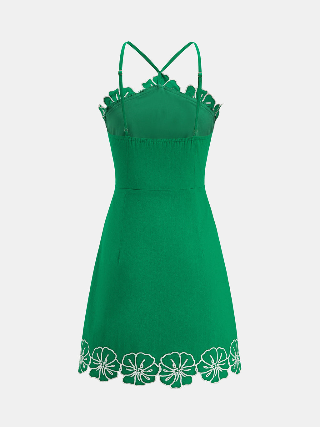 Cotton Floral Embroidered Cami Mini Dress