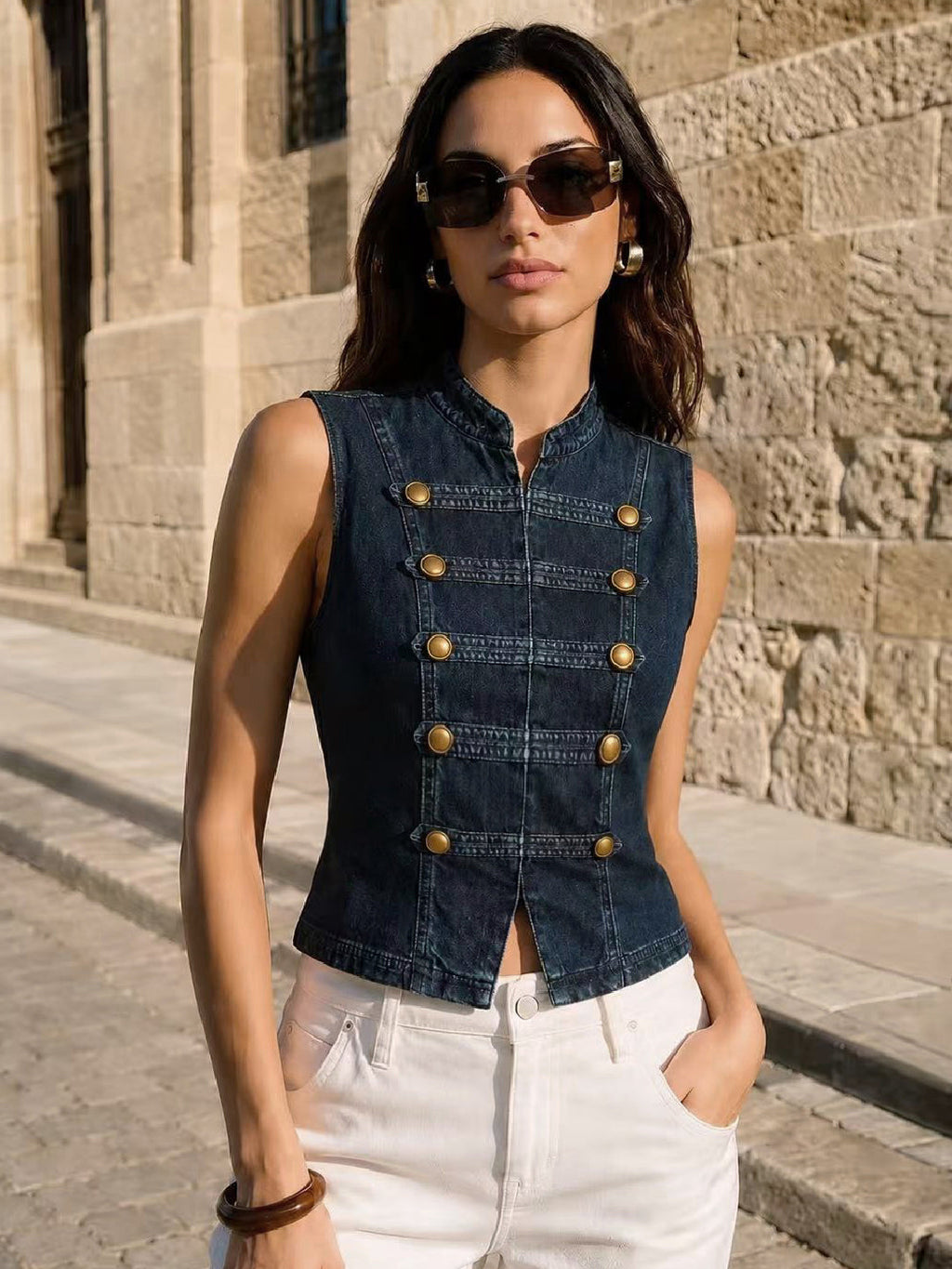 Napoleon Double Breasted Denim Top