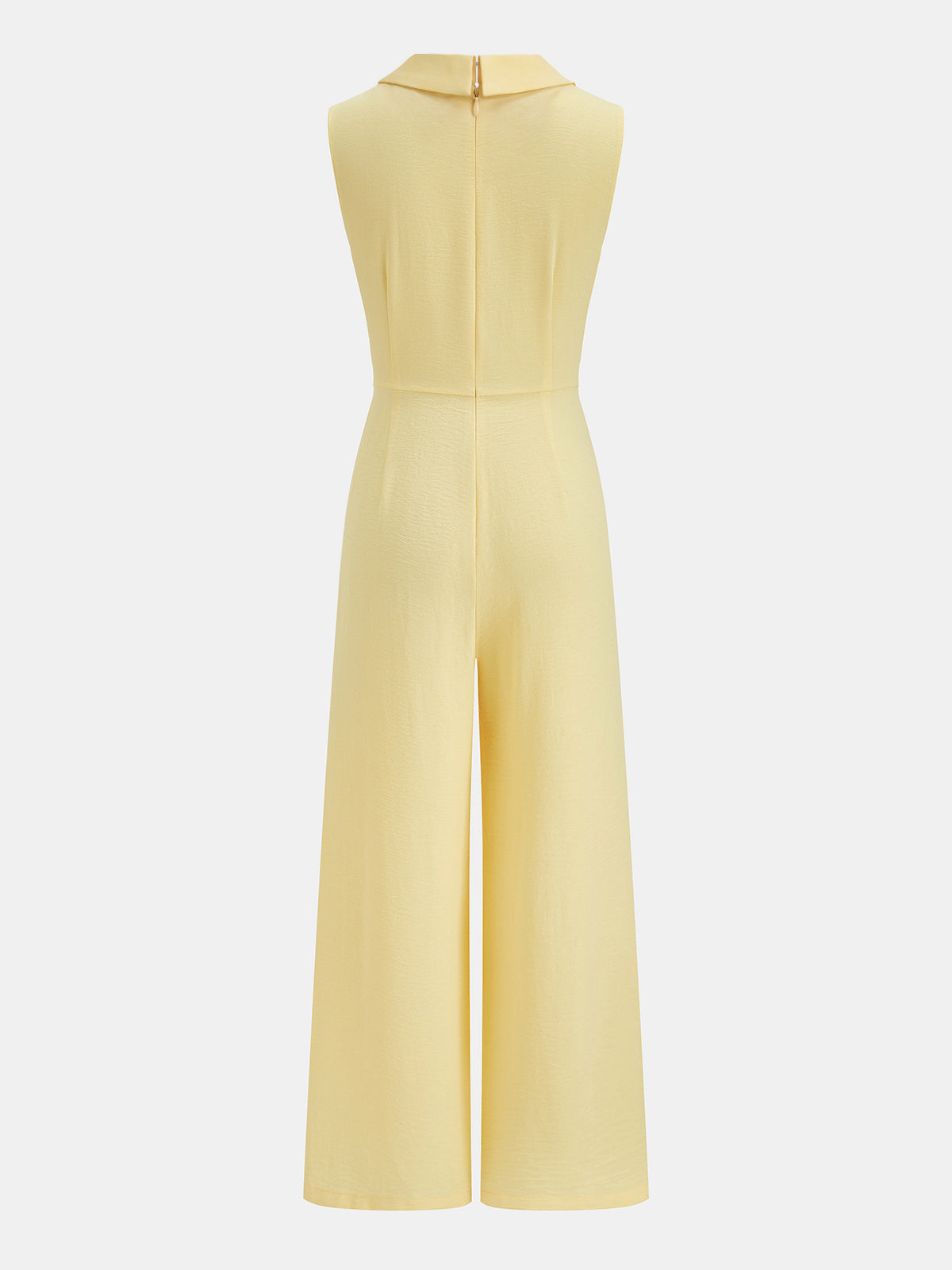 Lapel Wrap Tie Waist Wide Leg Jumpsuit