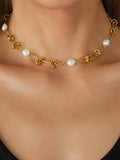 Pearl Knotted Chain Necklace