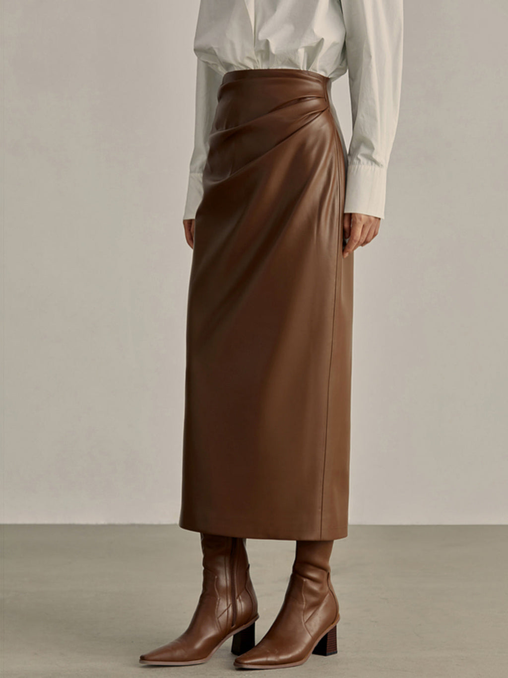 Minimalist PU Leather Skirt