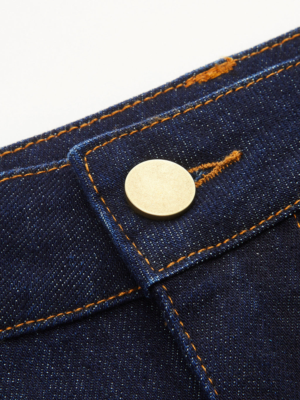 Two‑Tone Cuffed Denim Midi Pencil Skirt
