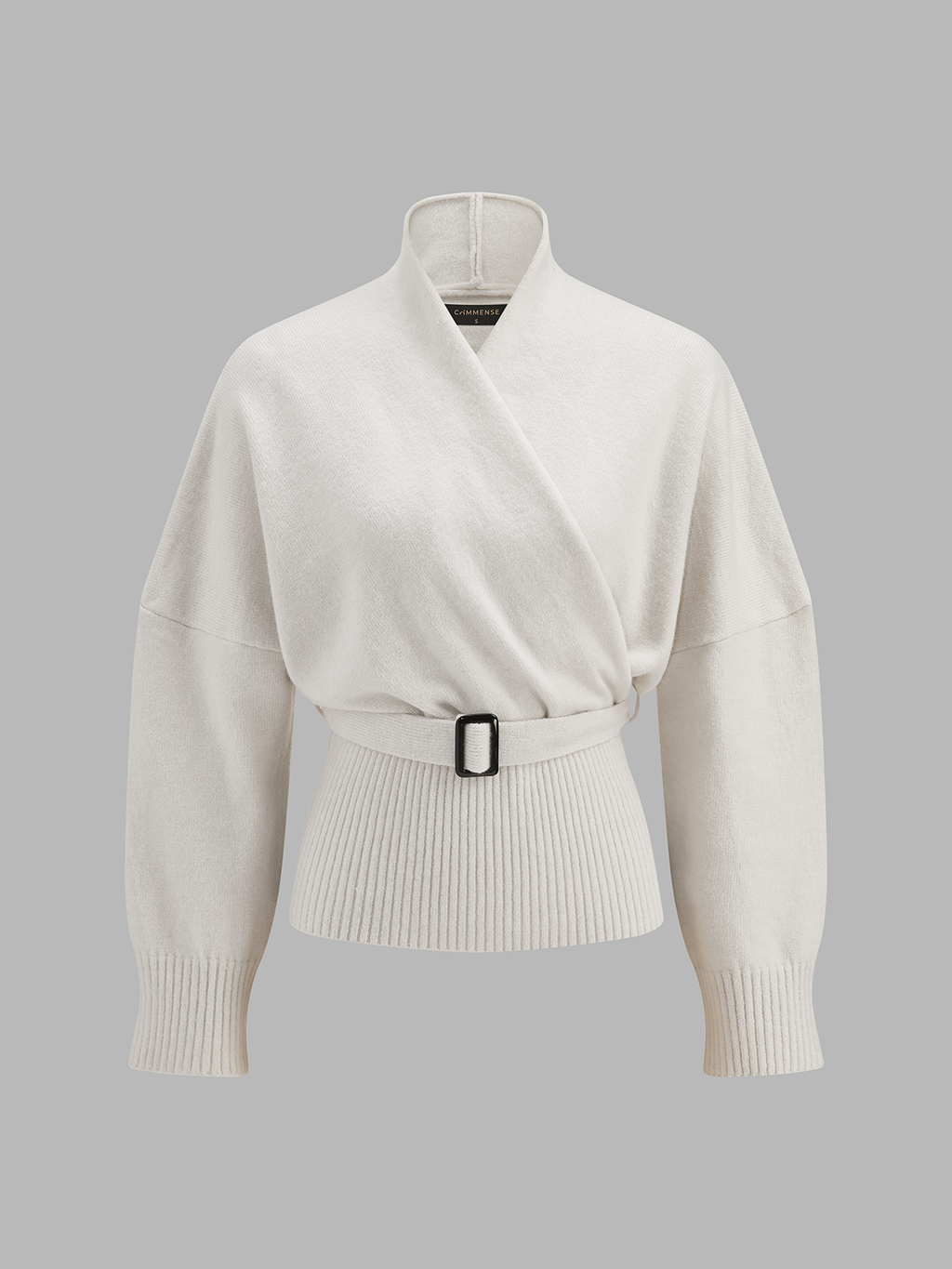 Wrap‑Front Belted Knit Co‑ord Set
