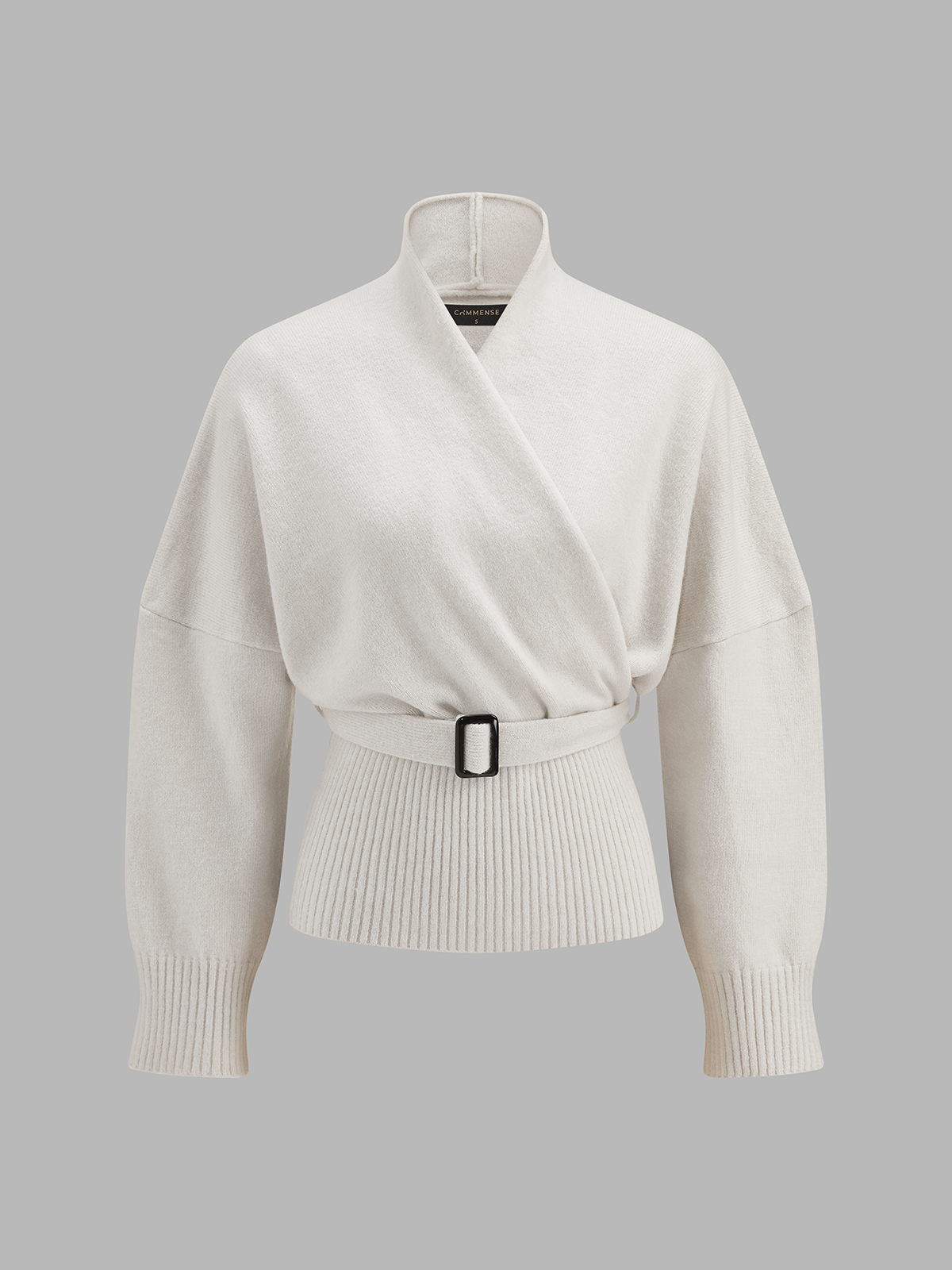 Wrap‑Front Belted Knit Co‑ord Set