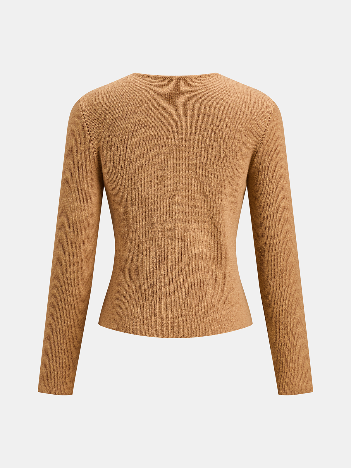 Diagonal Metal Button Slim‑Fit Knit Cardigan