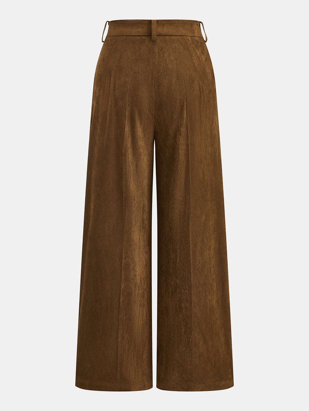 Suede Effect Belted Vest Wide‑Leg Pants Set