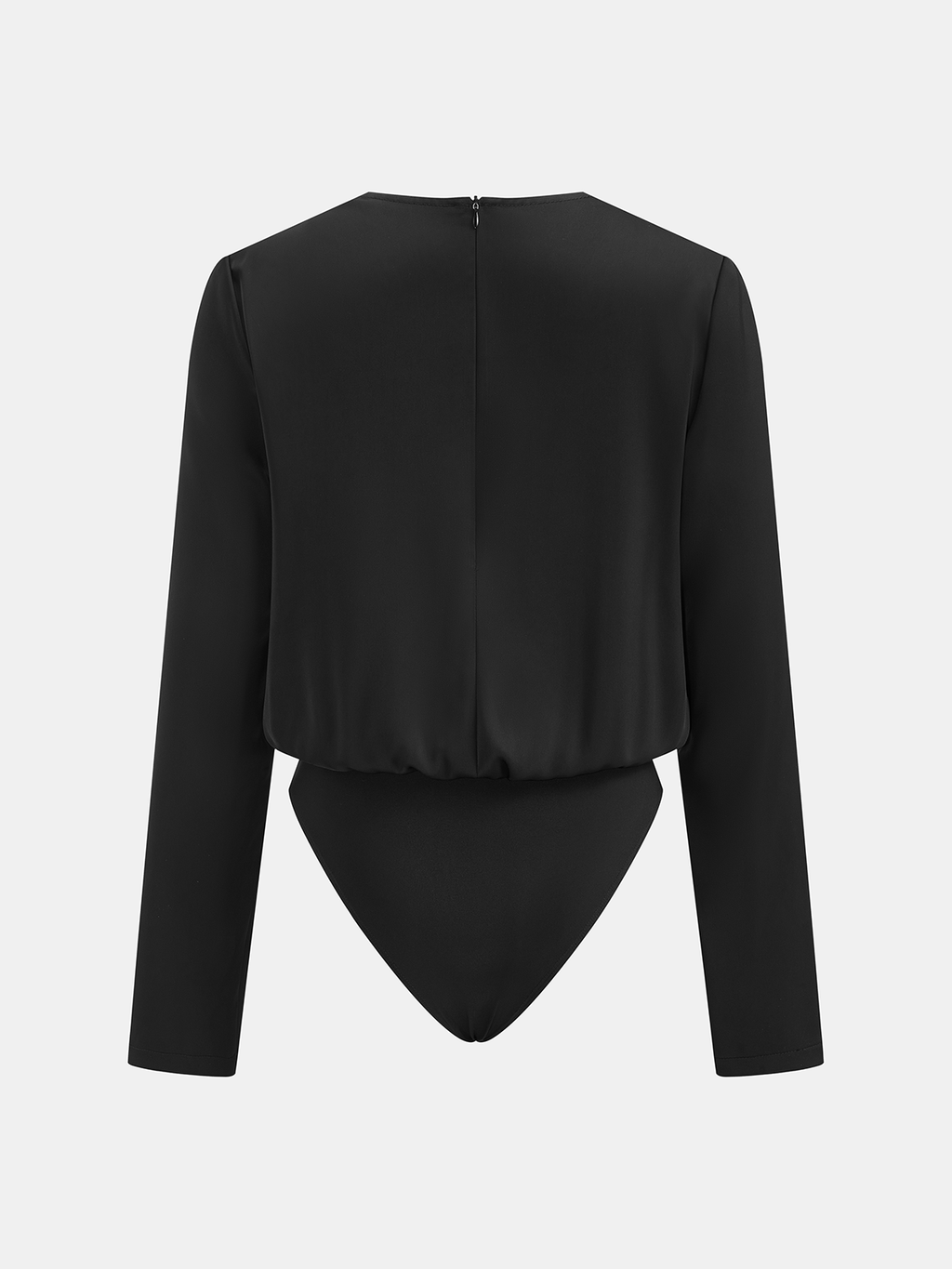 Metal Detail Twist‑Front Satin Bodysuit
