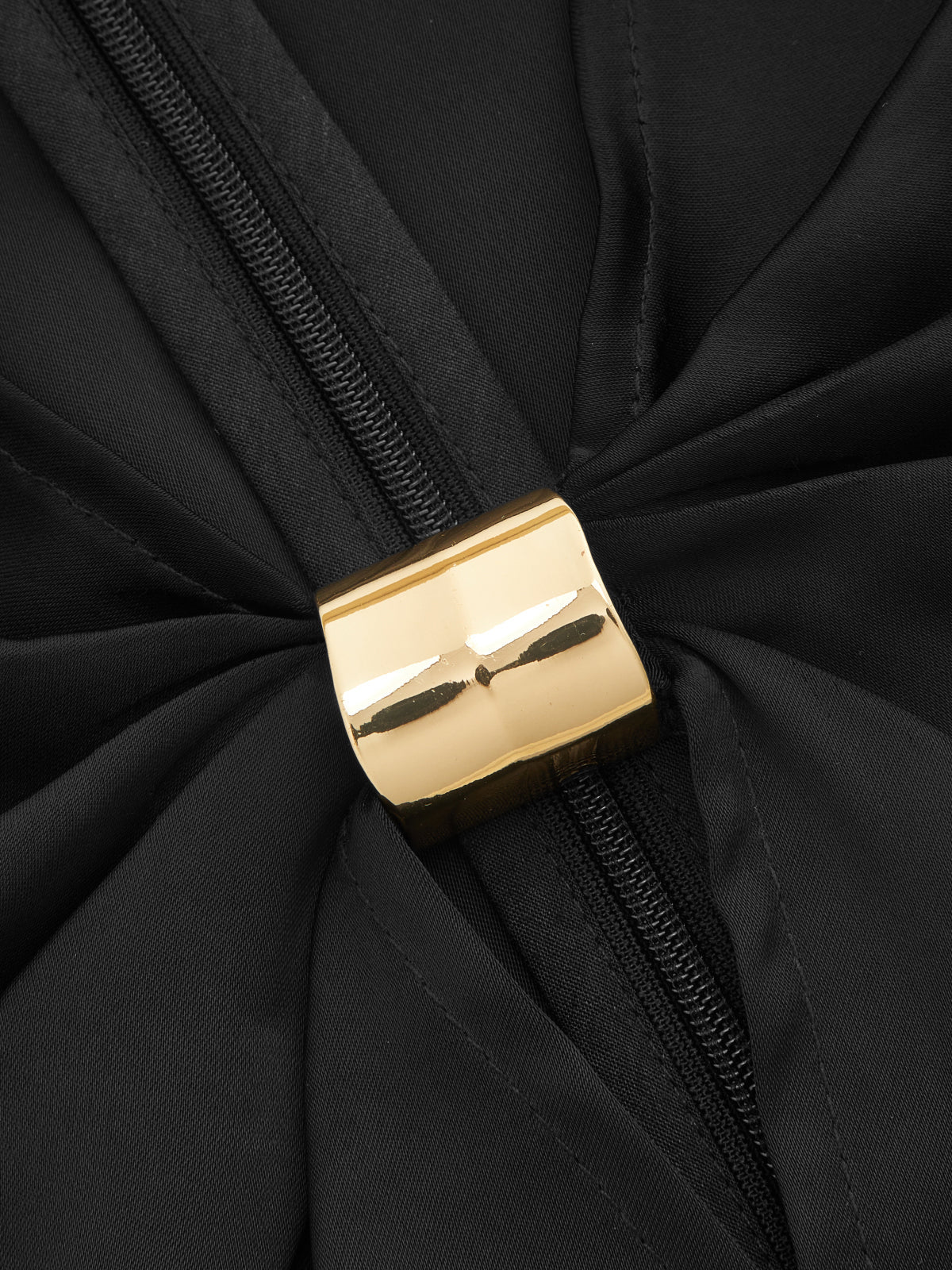 Metal Detail Twist‑Front Satin Bodysuit