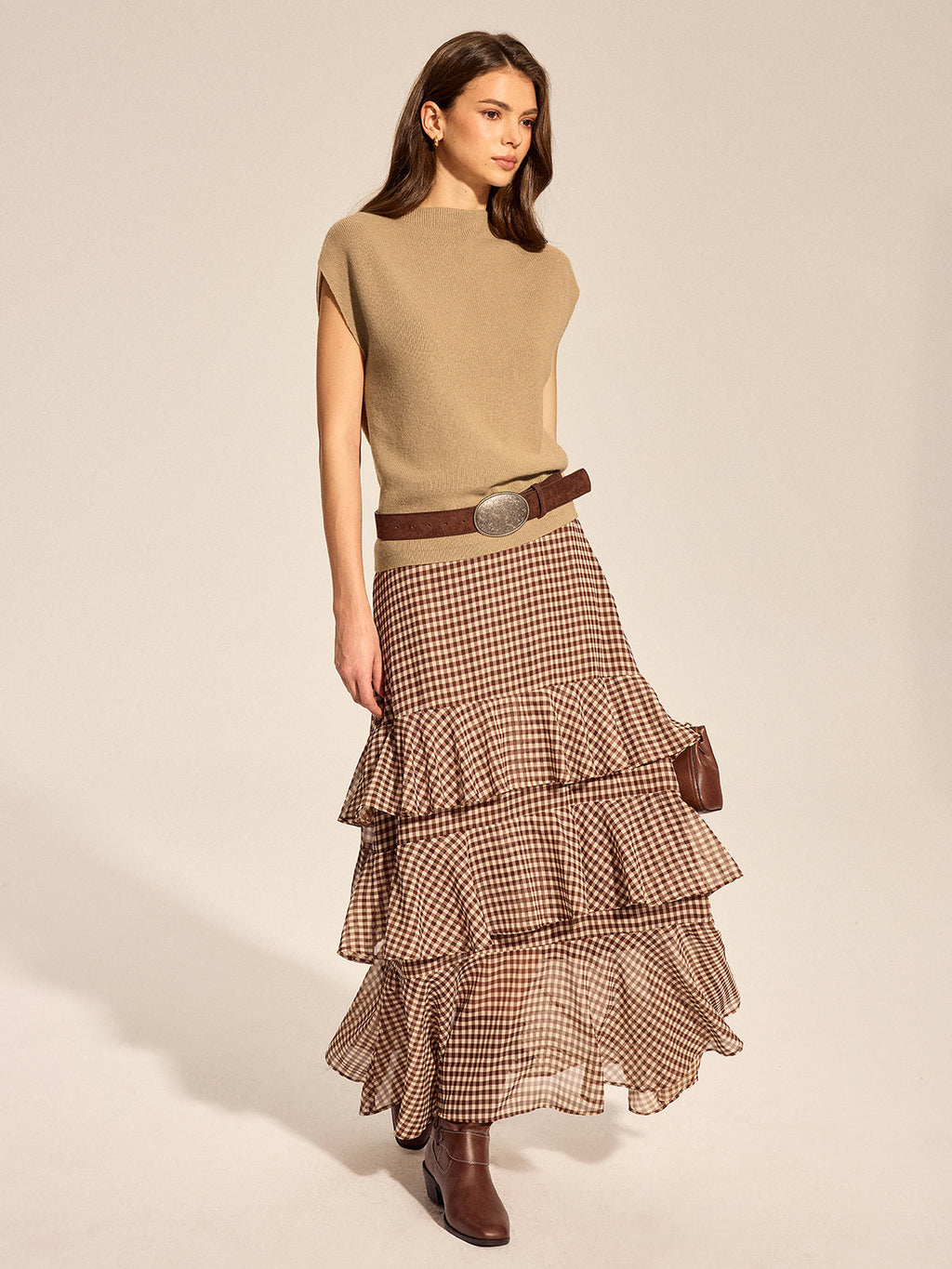 Ribbed Cap Sleeve Knit Top without Belt