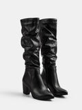 Pointed Toe Block Heel Knee High Boots