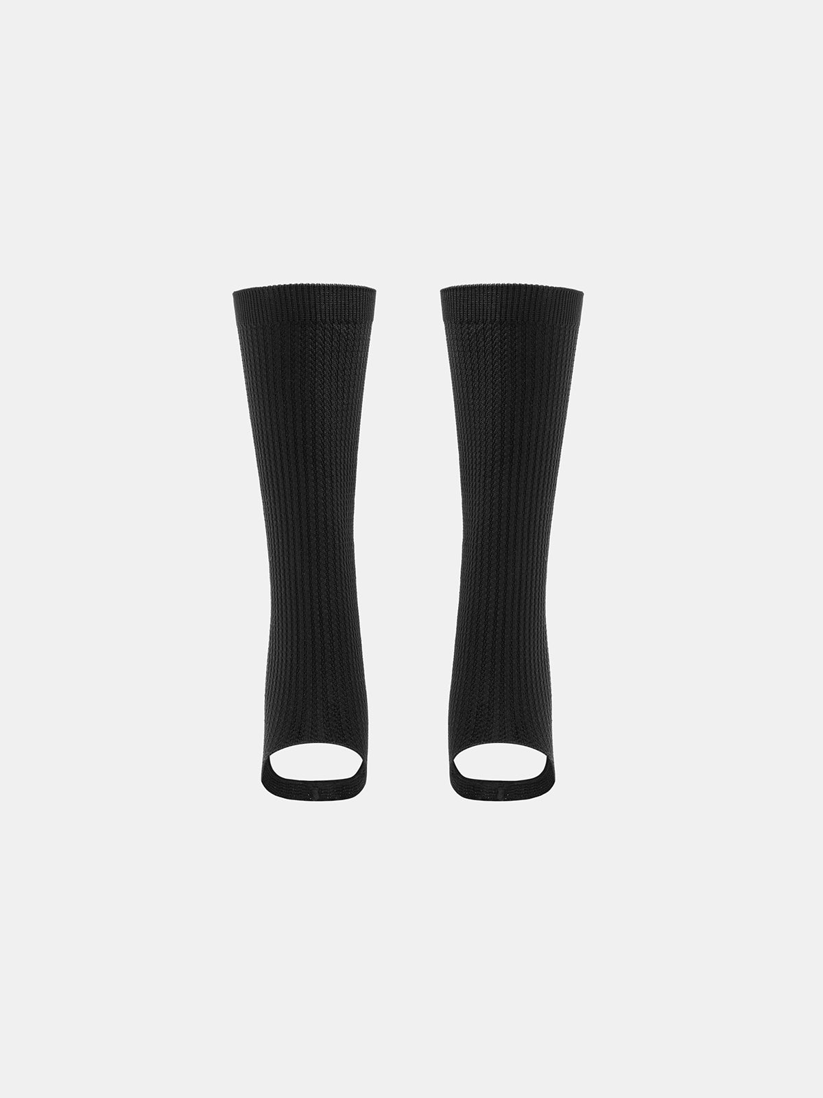 Ribbed Knit Stirrup Mid‑Calf Socks