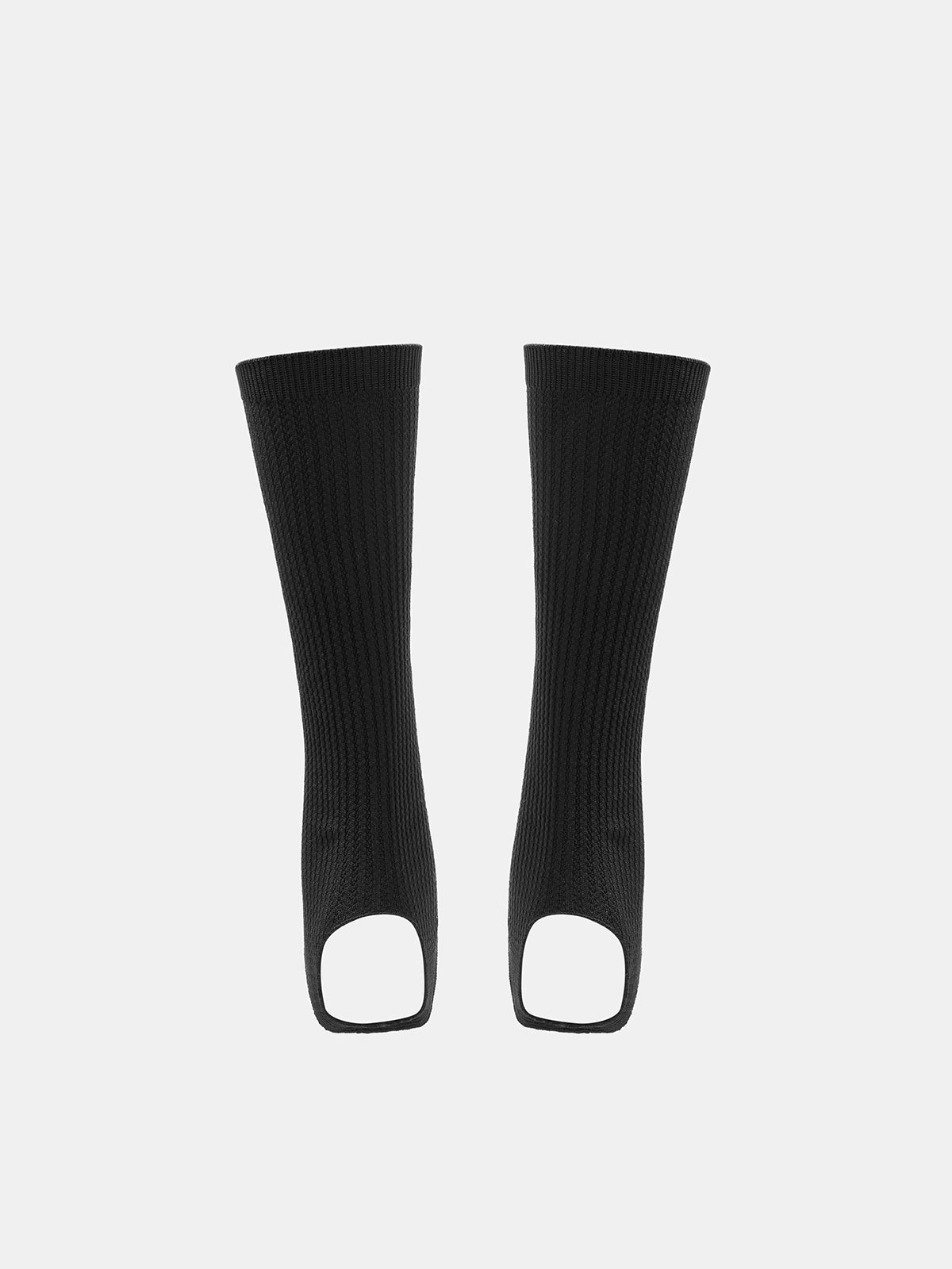 Ribbed Knit Stirrup Mid‑Calf Socks