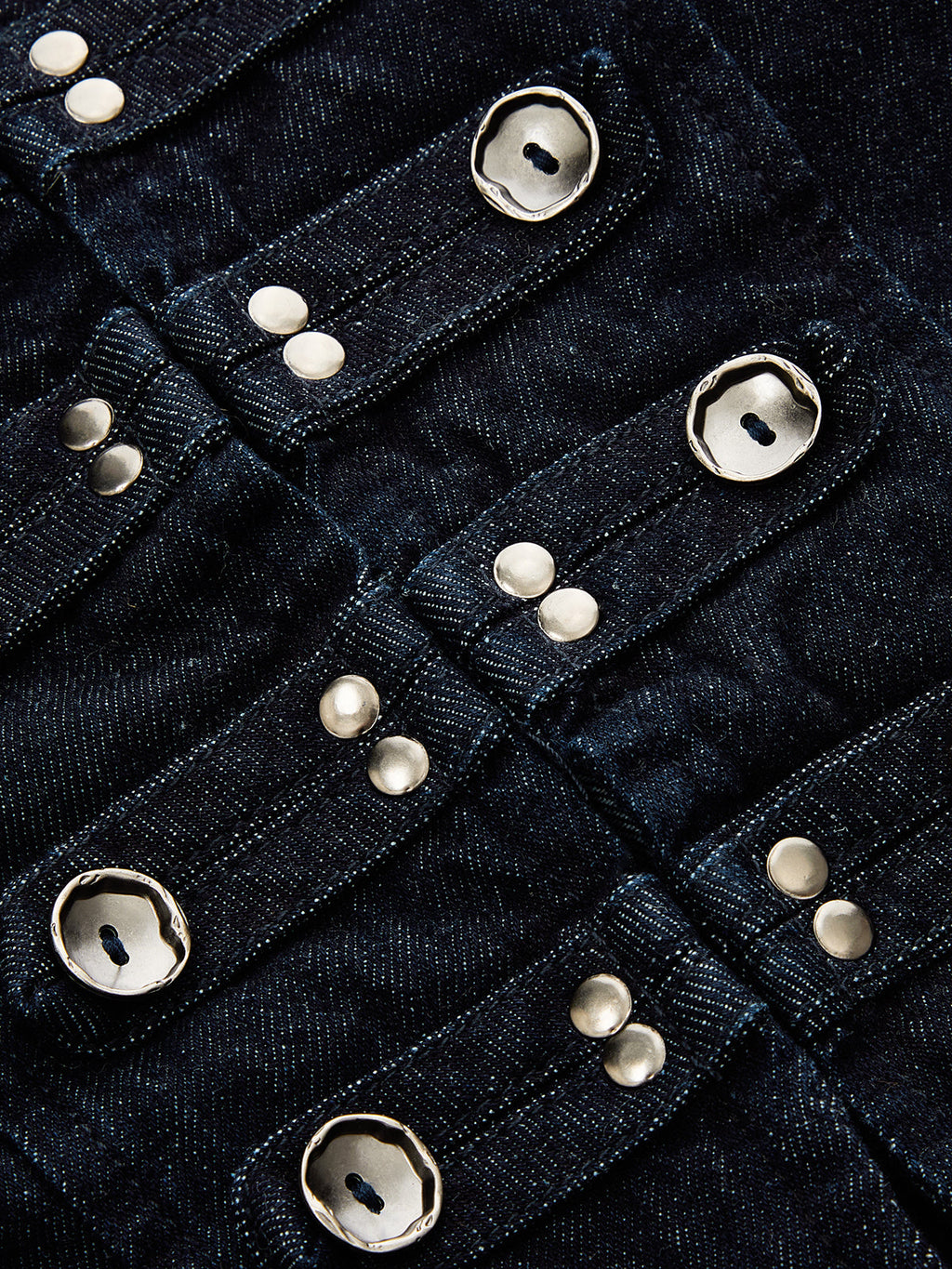 Stand‑Collar Napoleon Cropped Denim Jacket
