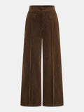 Front‑Seam Corduroy Wide‑Leg Pants