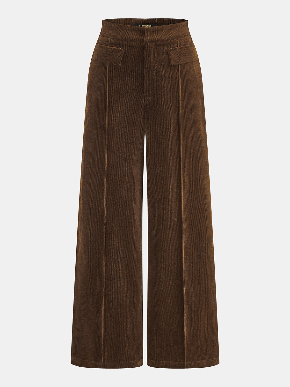 Front‑Seam Corduroy Wide‑Leg Pants