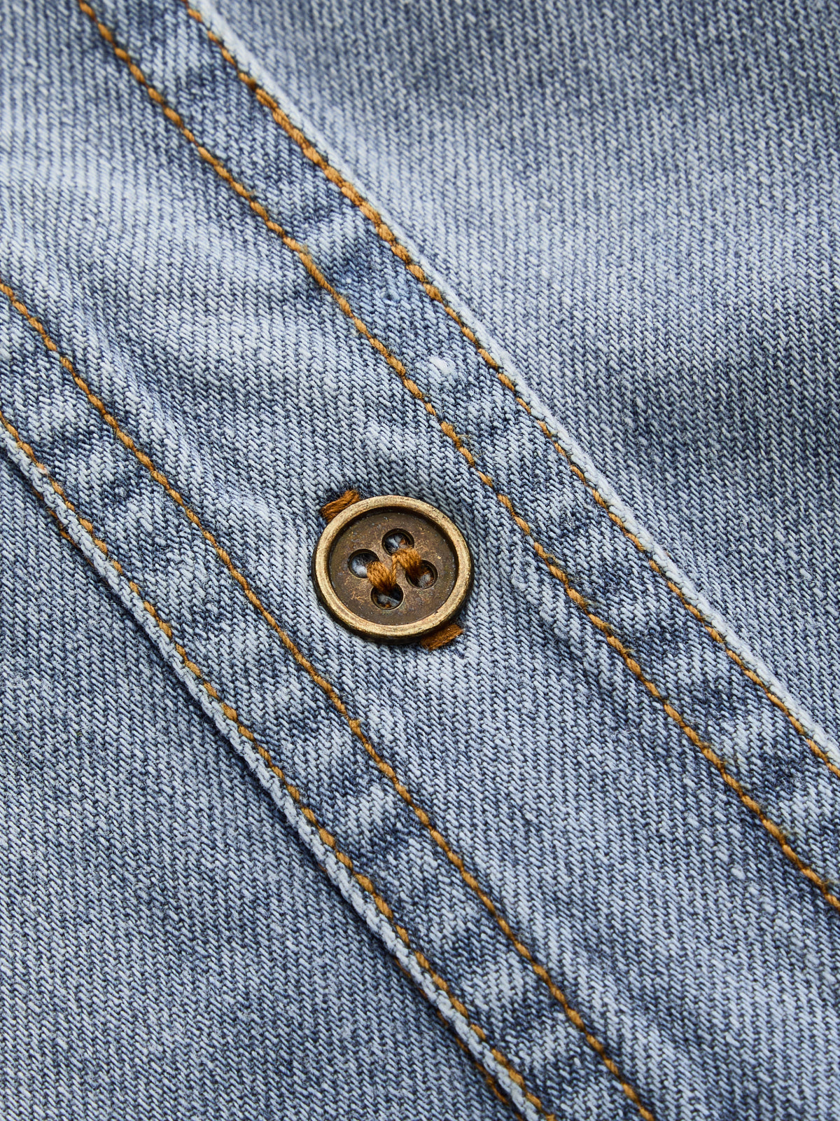Cross‑Waist Long Sleeve Denim Shirt