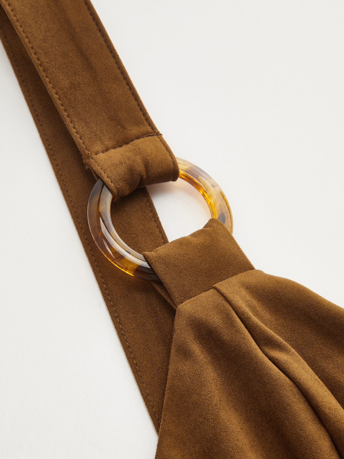 Suede Effect Ring Strap Wrap Tie Cami Top