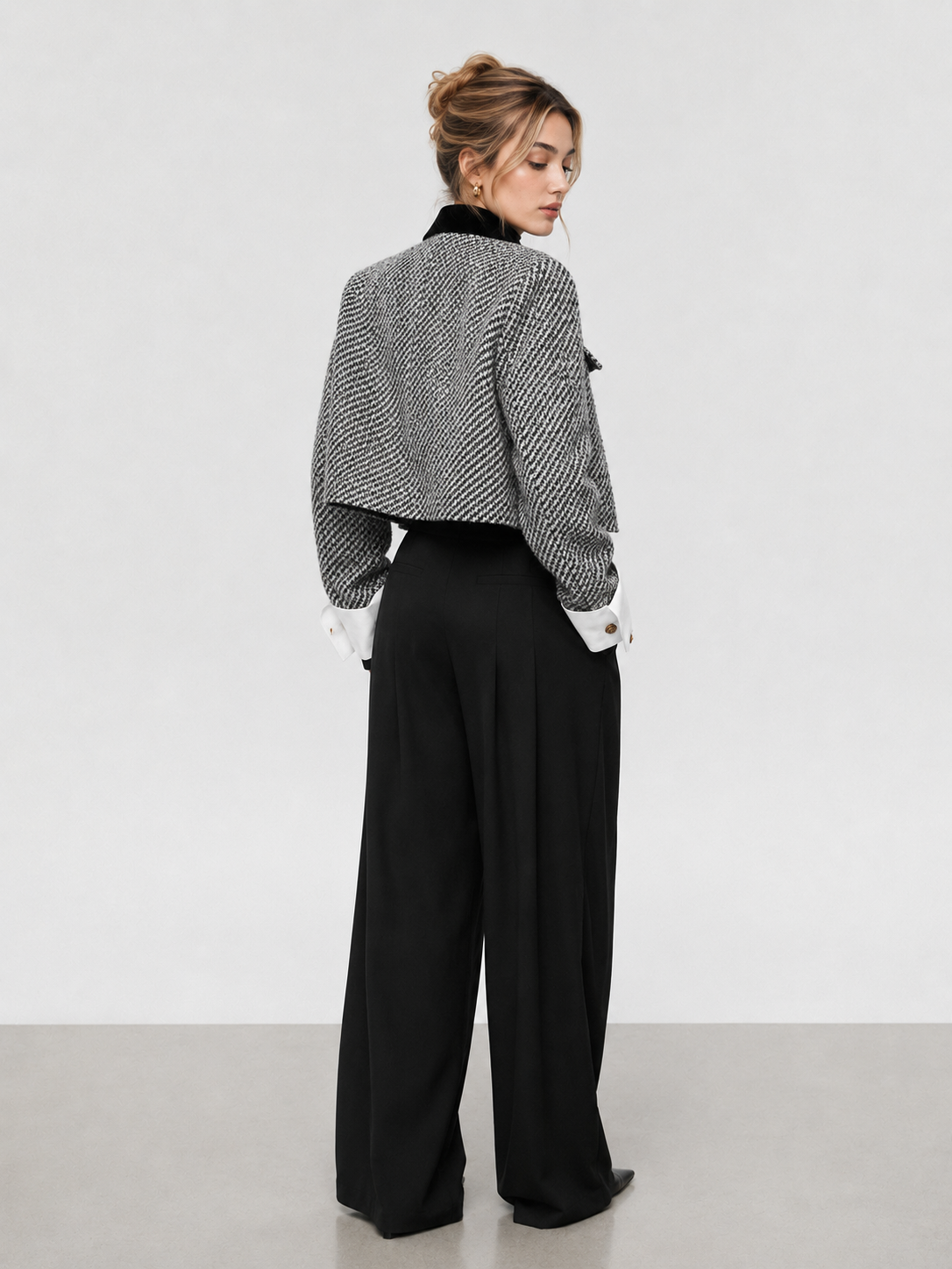 Tweed Boucle Crop Blazer