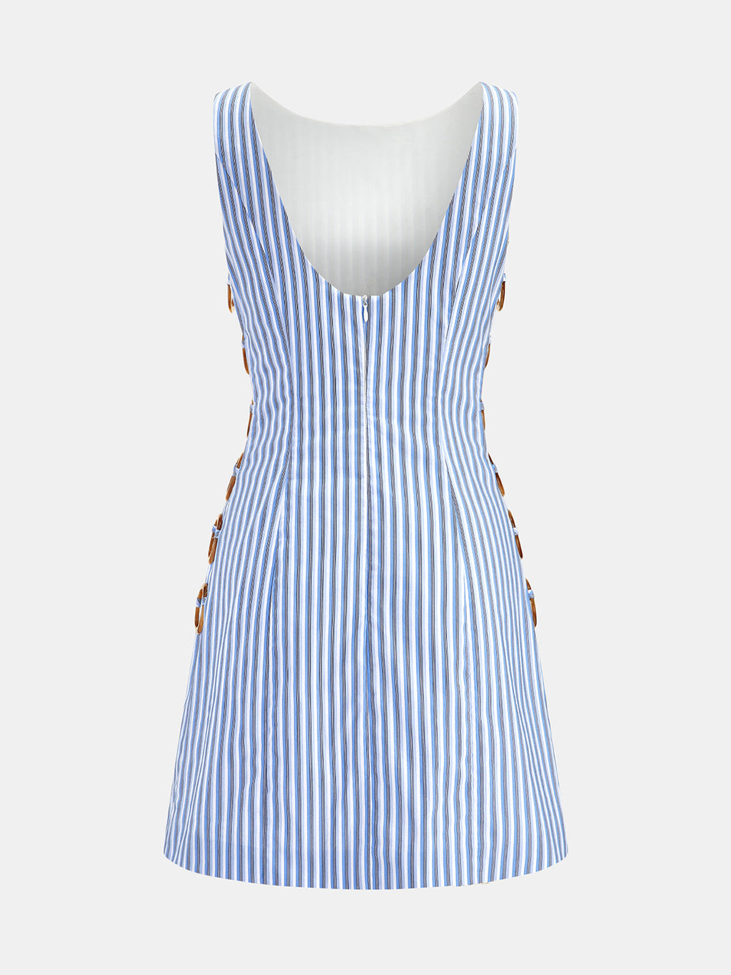 Striped Sequin Cutout Sleeveless Mini Dress
