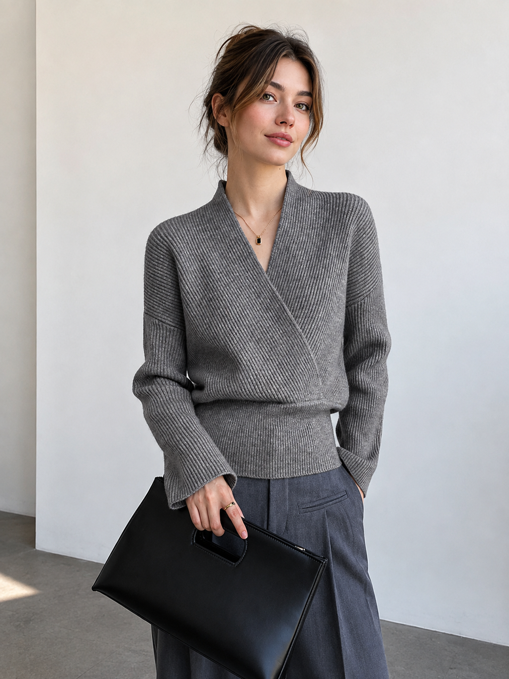 She's Effortless Wrap Sweater