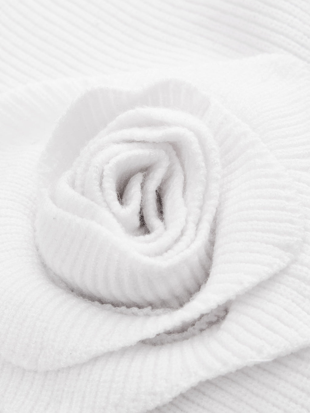 3D Rose Applique Drop‑Shoulder Knit Sweater