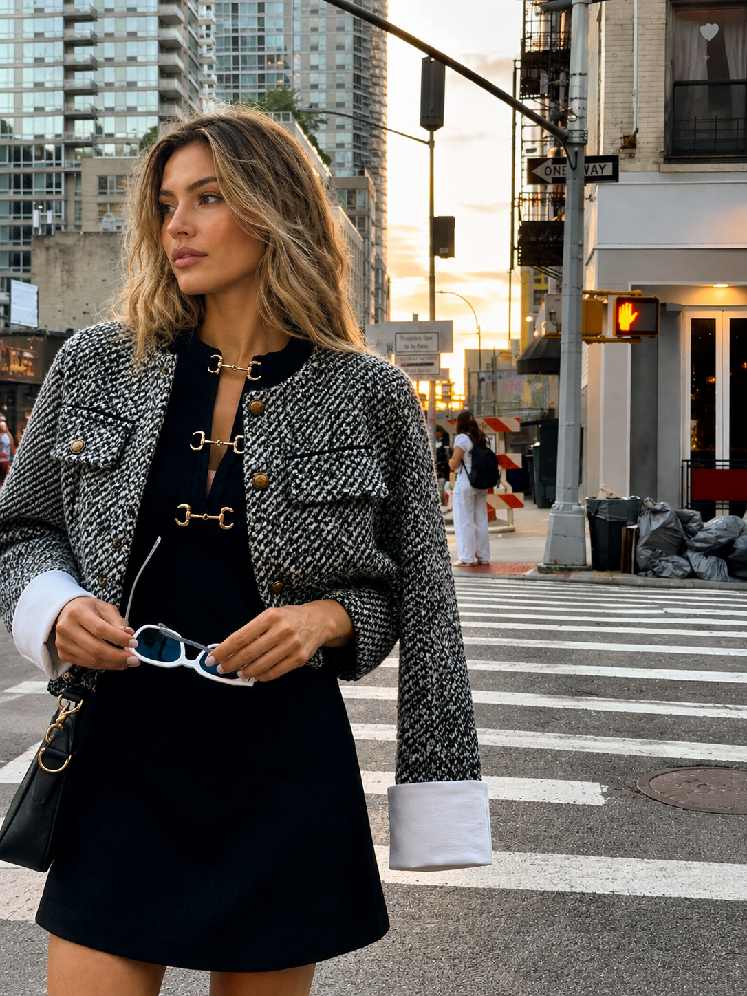 Tweed Boucle Crop Blazer