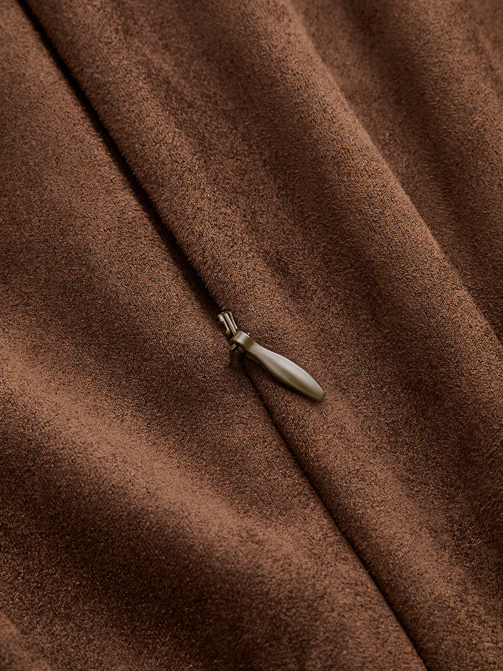Suede Effect Wrap Slit Midi Dress