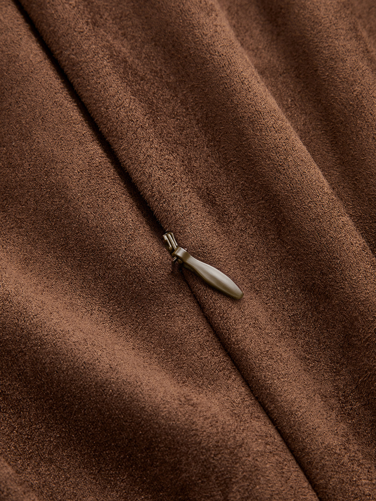 Suede Effect Wrap Slit Midi Dress