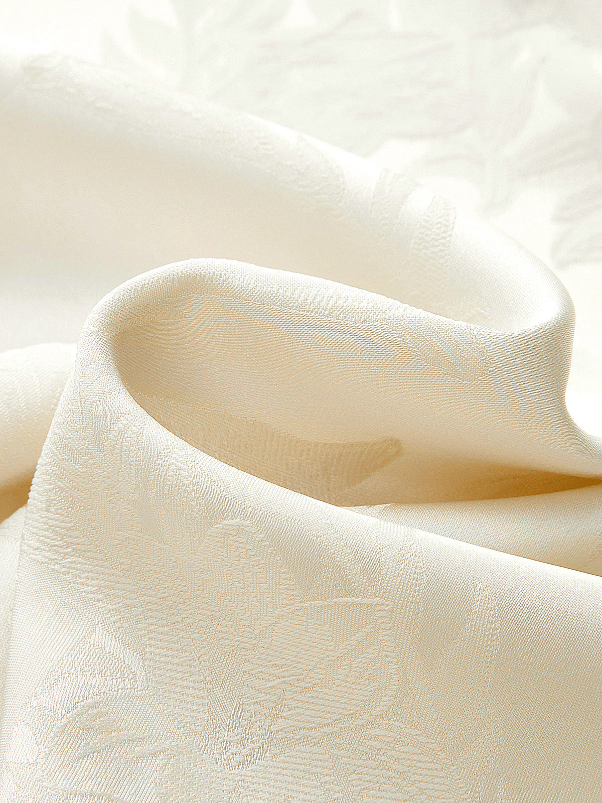Jacquard Tie‑Neck Long Sleeve Blouse
