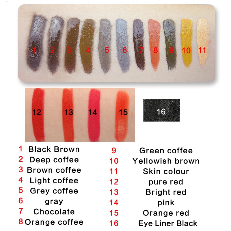 18ml Microblading Pigments Professional Tattoo Ink Set Permanent Makeup Eyebrow Lips Eyeline Tattoo Color Body Beauty Art Tool