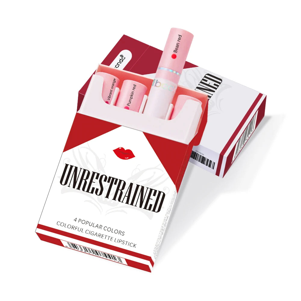 4-Lasting Stick Waterproof Lip Set - Long-Lasting Matte Lipstick with Transparent Finish - Perfect Valentine's Day Gift for Her