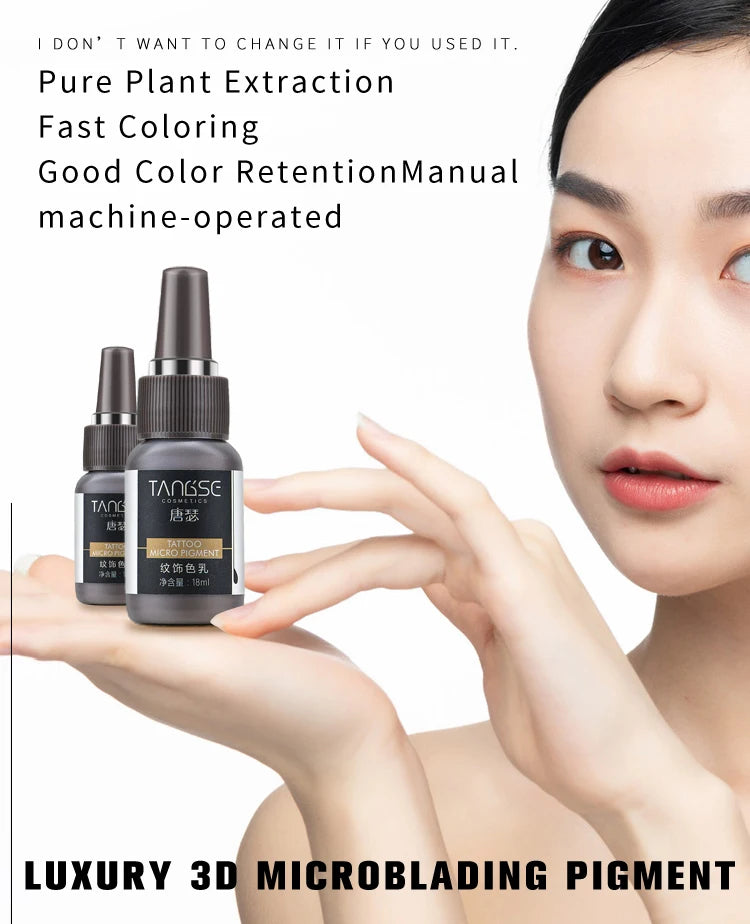 18ml Microblading Pigments Professional Tattoo Ink Set Permanent Makeup Eyebrow Lips Eyeline Tattoo Color Body Beauty Art Tool