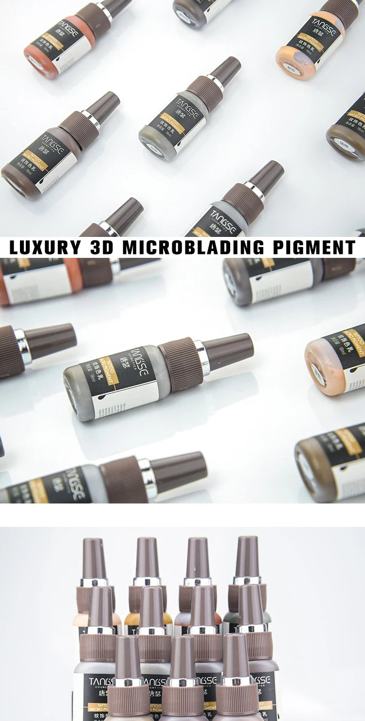 18ml Microblading Pigments Professional Tattoo Ink Set Permanent Makeup Eyebrow Lips Eyeline Tattoo Color Body Beauty Art Tool