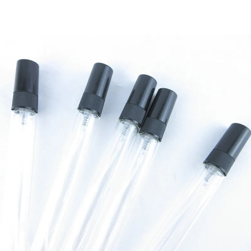 5PCS 5ml 10ml Portable Black Perfume Bottle Perfume Glass Bottle Empty Cosmetics Bottle Sample Test Tube Travel Cosmetic Tool
