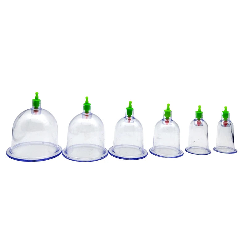 6 Suction Cups for Back-Vacuum Cupping Massage Kit w/ Pump Gun Body Massage Anti-Cellulite
