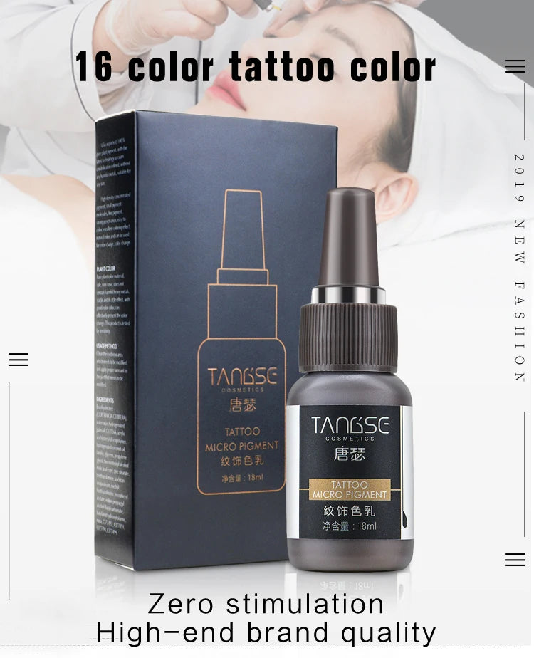 18ml Microblading Pigments Professional Tattoo Ink Set Permanent Makeup Eyebrow Lips Eyeline Tattoo Color Body Beauty Art Tool
