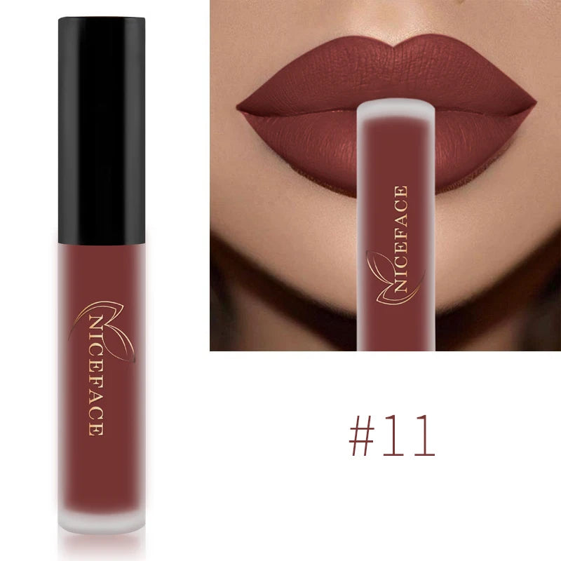 Nude Liquid Lipstick Ultra Matte Velvet Long Lasting Women Beauty Red Nonstick Cup Waterproof Purple Lip Gloss Lips Cosmetics