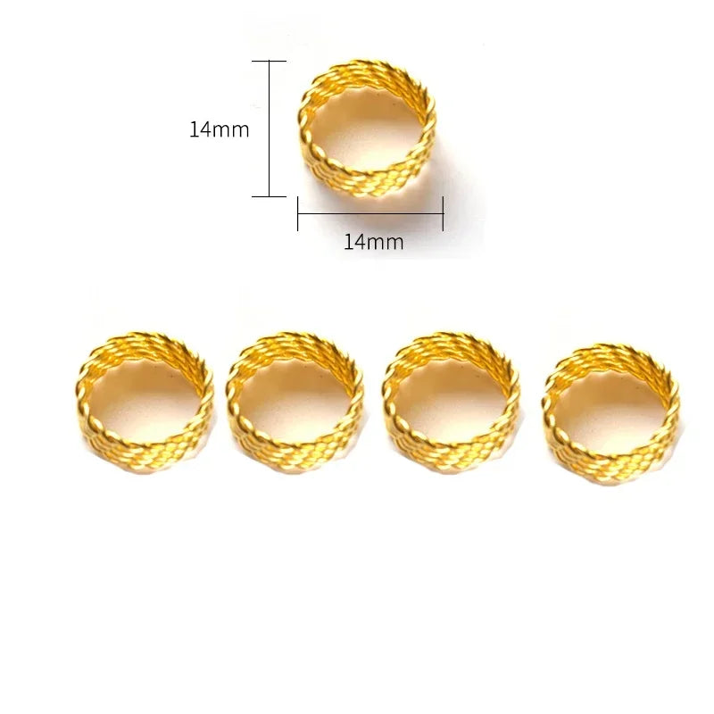 5-8Pcs Metal Hollow Out Hair Ring Accessories,Beads Hair Braid Rings Clips Dread Locks Hair Braiding Metal Cuffs Decoration Gold
