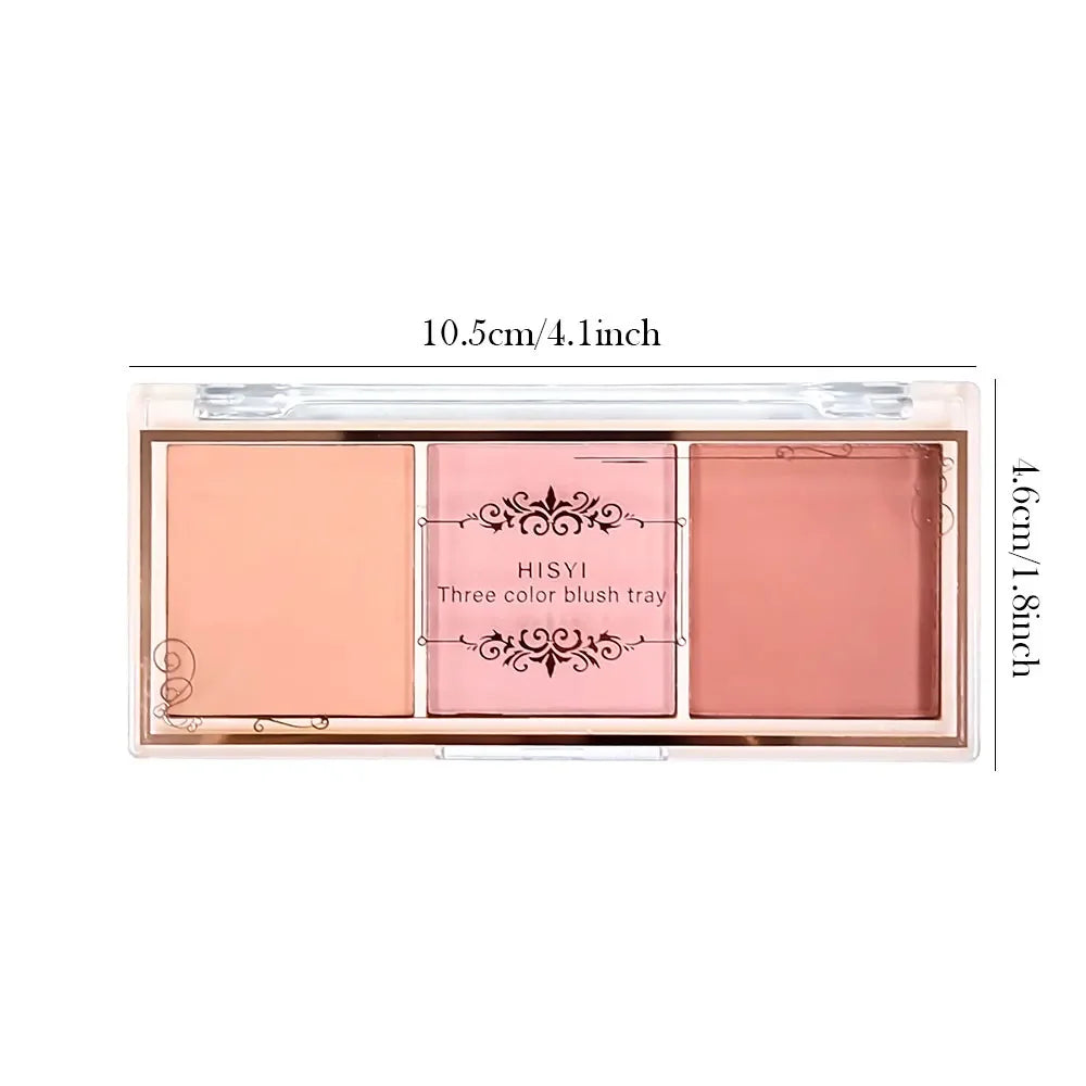 3-Color Cheek Red Plate Nude Makeup Natural Matte Milk Tea Orange Eye Shadow Makeup Lasting High Color Rendering Invisible