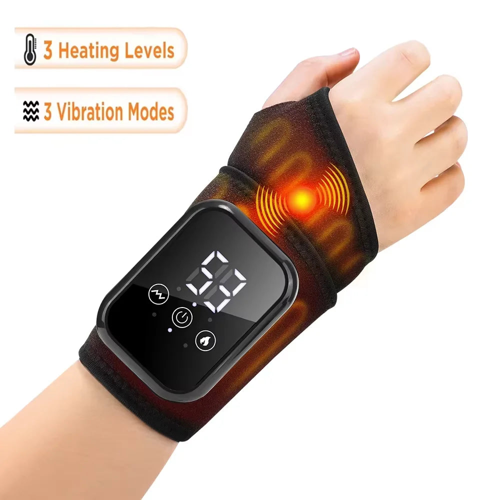 Cordless Heating Ankle Wrist Brace Vibration Massager Electric Hot Compress Massage Ankle Guard Wristband Hand Foot Protector