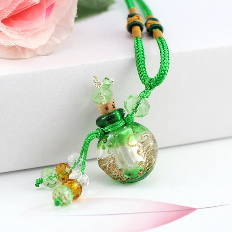 1PC Murano Glass Perfume Baroque Necklaces Essential Oil Vials Aroma  Bottle Necklace