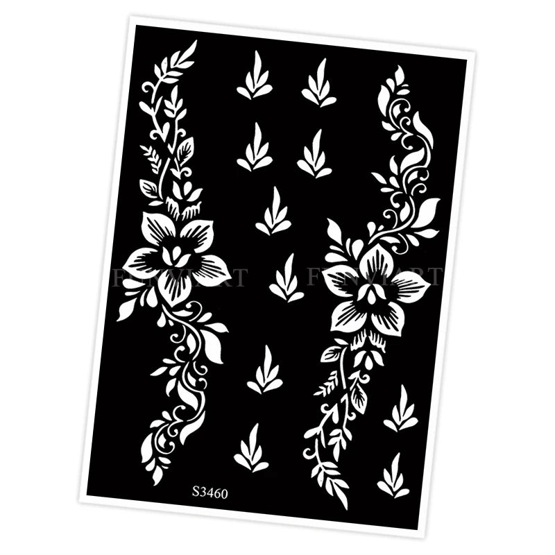 Reusable Stencil for Henna Flower Mehndi Design Tattoo Template for Women Henna Tattoo Stencil for Hand Foot Body Painting