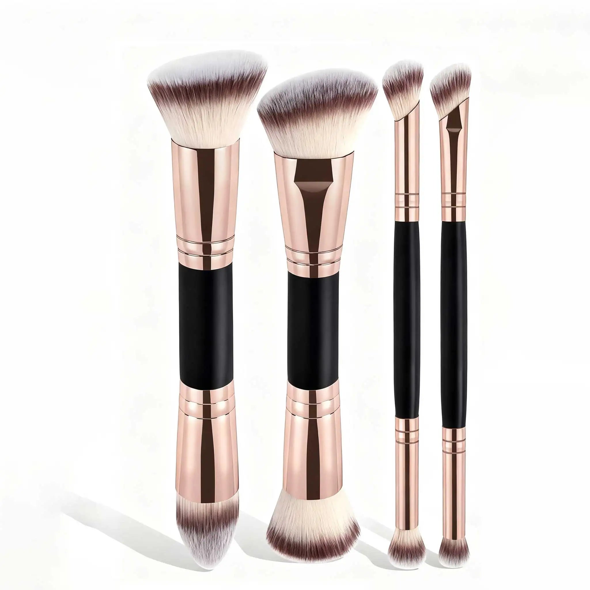 4pcs Basic Makeup Brushes Set With Box Dual-ended Foundations Powder Blush Details for Eyeshadow Brushes Beginner Travel