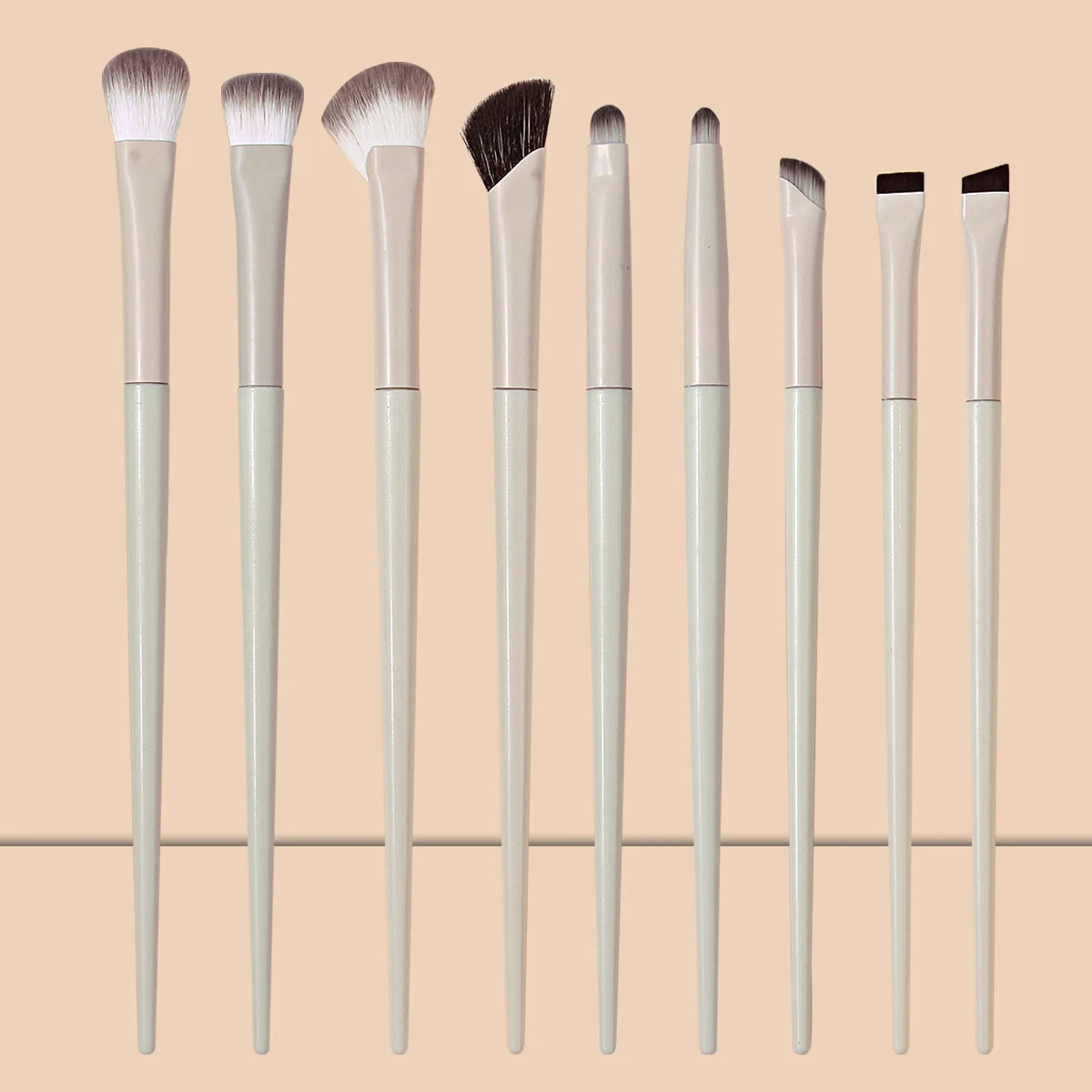 5/9/10pc Professional Eye Makeup Brush Set, Ultra-Thin Blade Eyeliner Brush, Nose Shadow Highlight Brush, Eye Smudge Brush Set