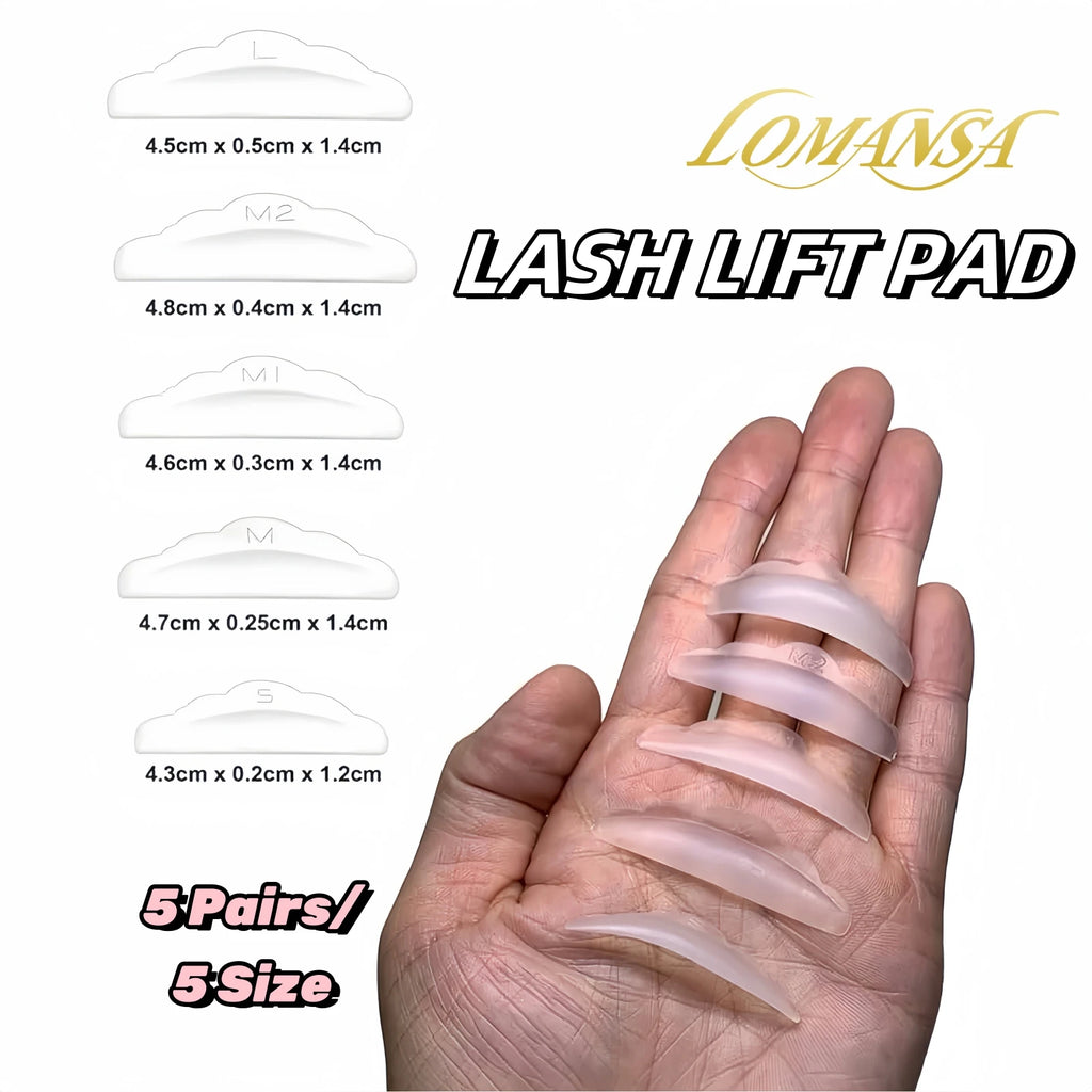Lomansa NEW Reusable Lash Lift Pads Rods Silicone Eyelash Perming Curler and Y Shape Eyelash Brush Perming Curler Makeup Tools