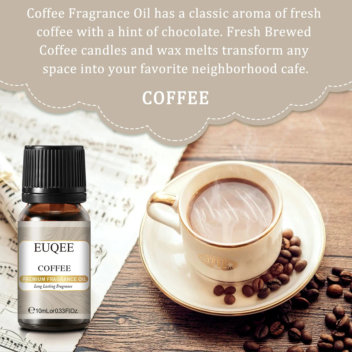 EUQEE 10ML Coconut & Vanilla Bubble Gum Fragrance Oil Coffee Pumpkin Pie Cedarwood Premium Aroma Oils For Making Candle,DIY Soap
