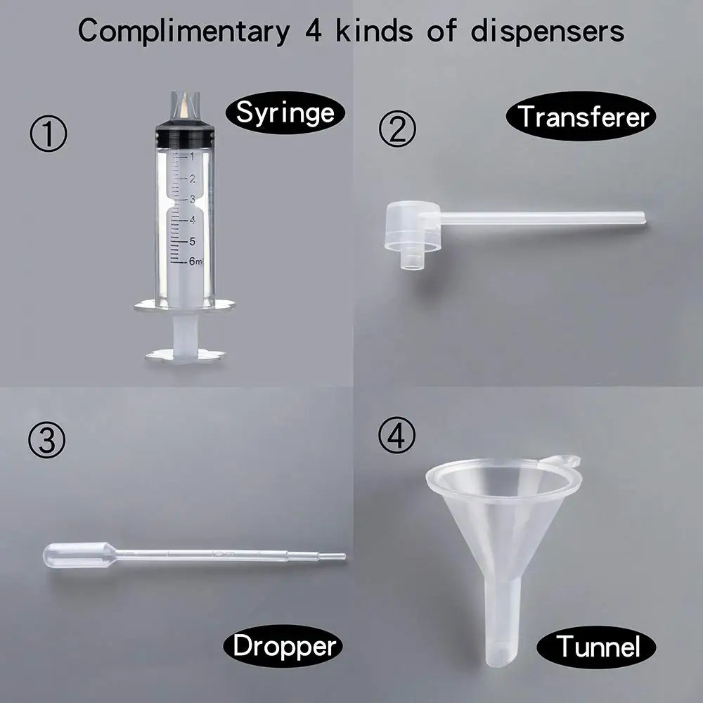 2pcs+4 Accessories 50ml/1.69 Oz Frosted Glass Empty Spray Bottle Perfume Atomizer with 4 Perfume Dispenser