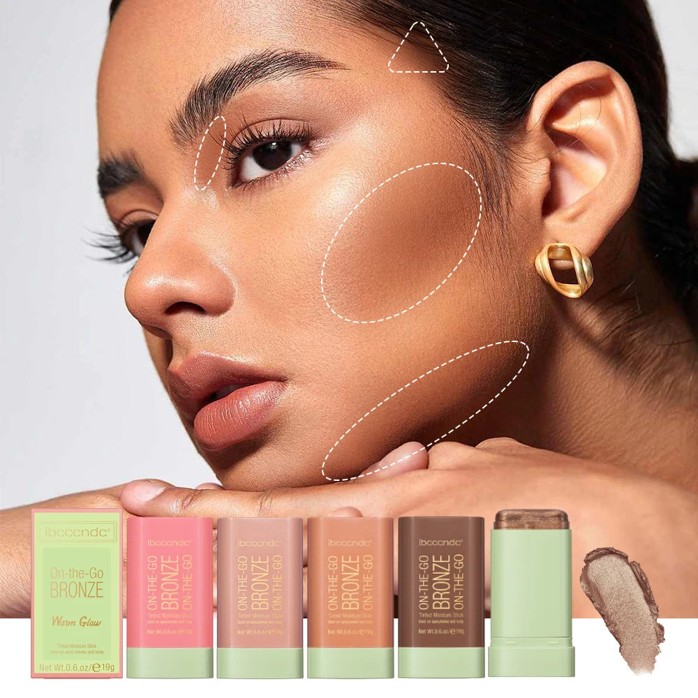 Multi-function Blush Stick Face Makeup Waterproof Easy Color Rouge Blusher Cream Contour Rendering Brightening Contour Makeup