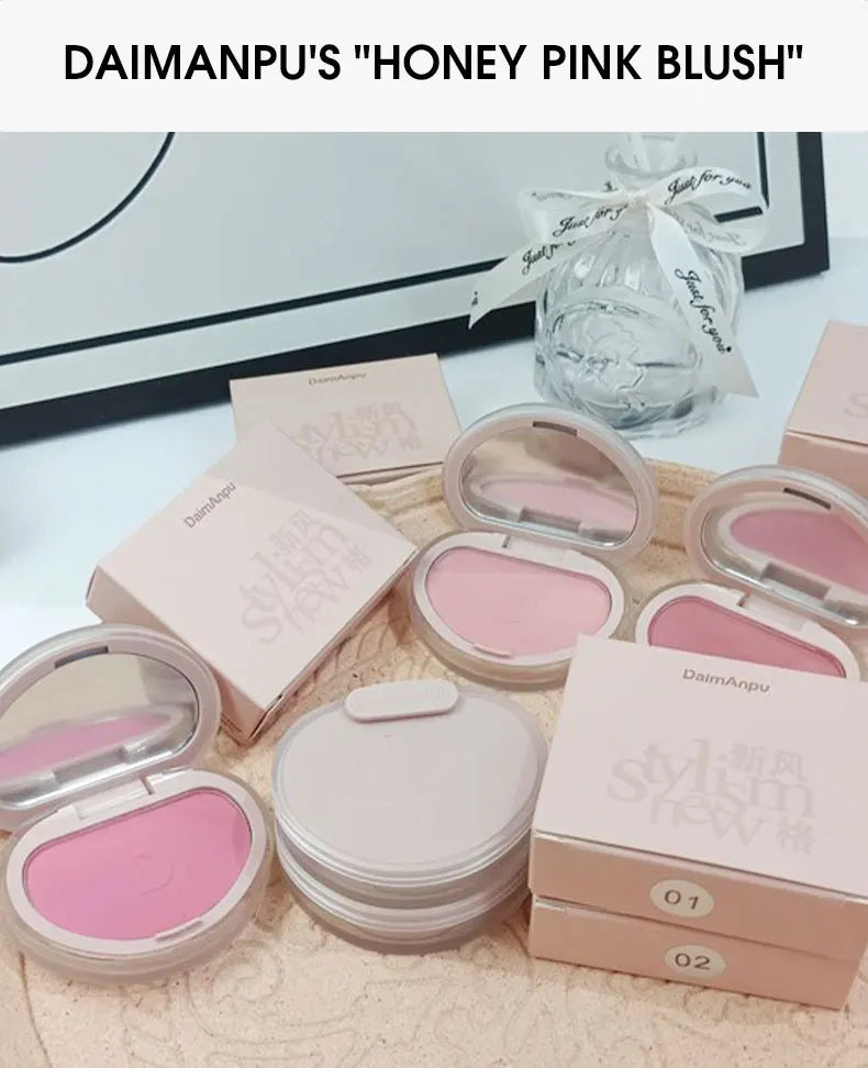 DaimAnpu monochrome honey powder powder blusher, high gloss, natural brightening, rouge setting, powder blusher cream