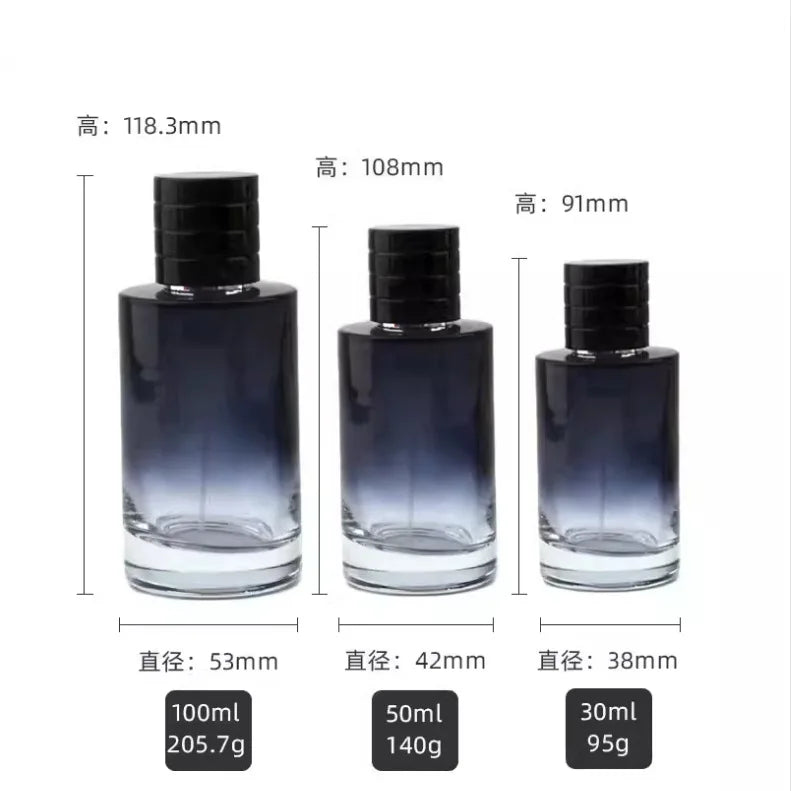 1Pcs 30ml-100ml Gradient Color Portable Glass Refillable Perfume Bottle Cosmetic Container Atomiser Sprayer Travel Cosmetic Tool
